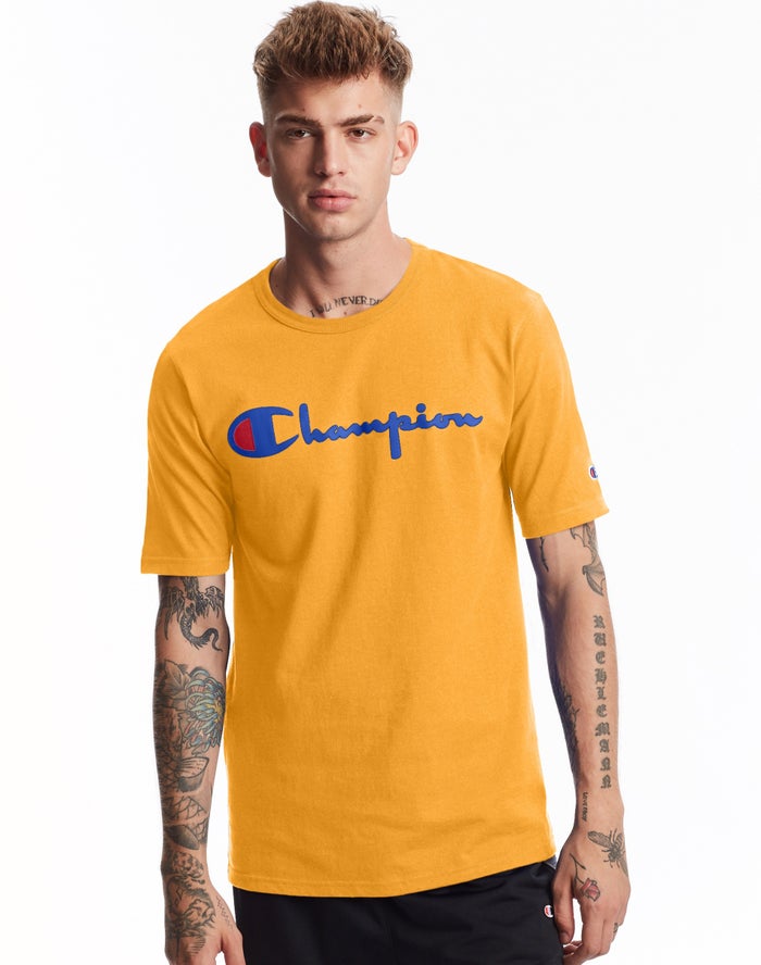 Camiseta Champion Hombre - Heritage Vintage Logo ( Amarillo ) 5807139-MC